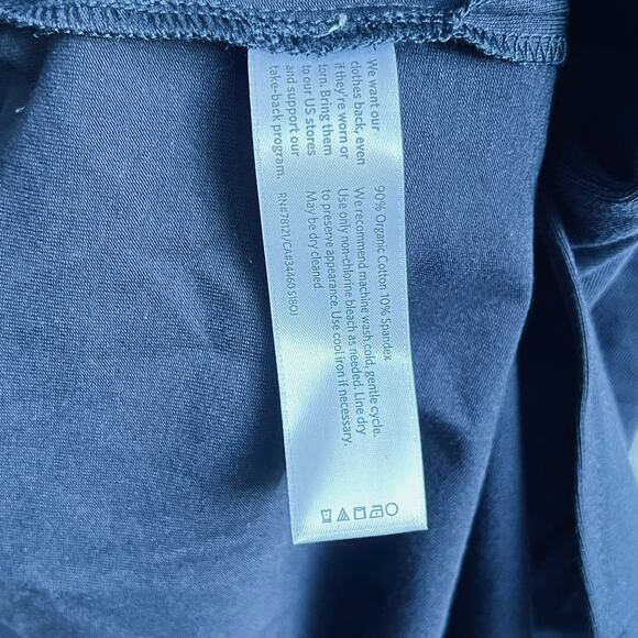 Eileen Fisher Navy Jersey Shift T-Shirt Dress 3X Organic Cotton Stretch Midi - Picture 5 of 7